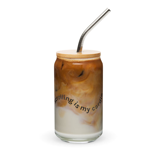 scrolling glass cup